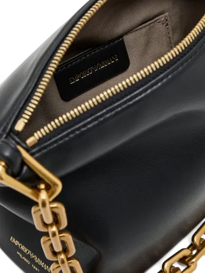 Emporio Armani Chain-link Leather Shoulder Bag