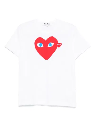 Comme Des Garçons Play Heart-print T-shirt In White