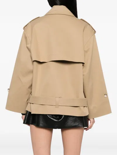 Self-portrait Women Beige Trench Coat In Neutral