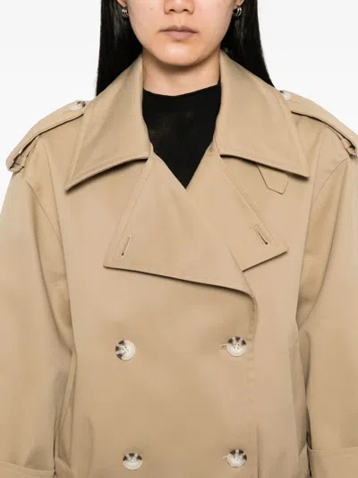 Self-portrait Women Beige Trench Coat In Neutral
