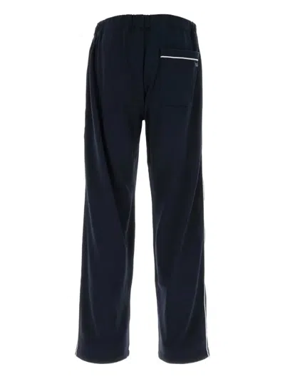 Bode Navy Blue Cotton And Lyocell Joggers In Black