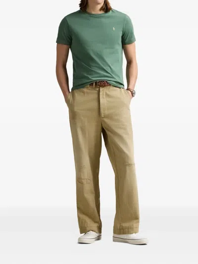 Polo Ralph Lauren Embroidered-logo T-shirt In Green