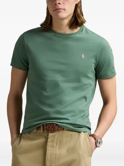 Polo Ralph Lauren Embroidered-logo T-shirt In Green