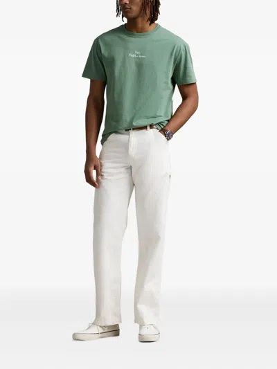 Polo Ralph Lauren Embroidered-logo T-shirt In Green