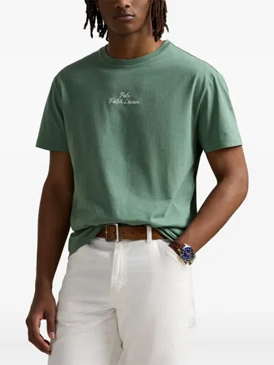 Polo Ralph Lauren Embroidered-logo T-shirt In Green