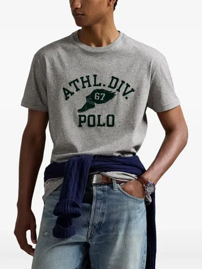 Polo Ralph Lauren Logo T-shirt In Gray