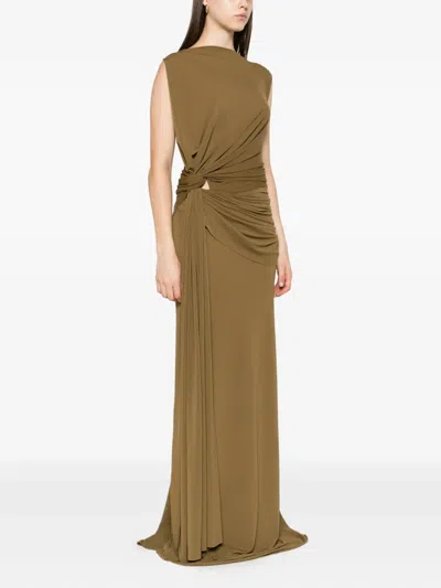 Alex Perry Knot-detail Draped Maxi Dress