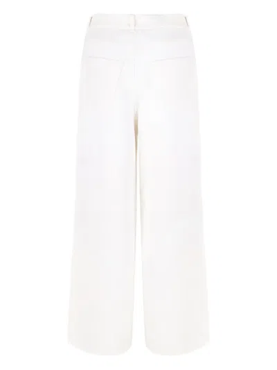 S Max Mara Belt-loops Trousers In White