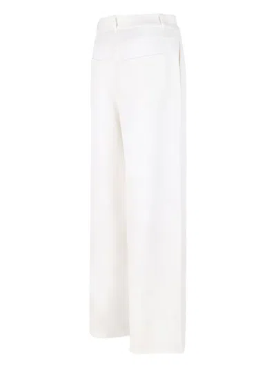 S Max Mara Belt-loops Trousers In White