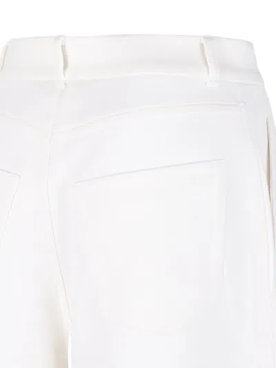 S Max Mara Belt-loops Trousers In White