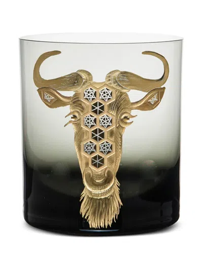 Artel African Safari Wildebeest-head Glass In Black