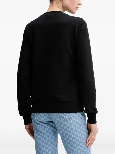 Karl Lagerfeld Stack-logo Sweatshirt In Black
