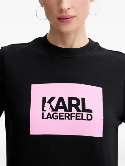 Karl Lagerfeld Stack-logo Sweatshirt In Black