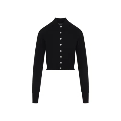 Sportmax Perseo Cropped Wool Cardigan Collar In Black