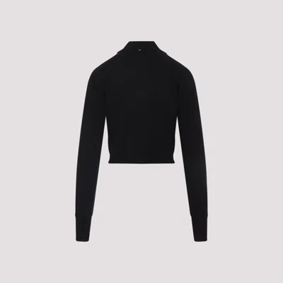 Sportmax Perseo Cropped Wool Cardigan Collar In Black