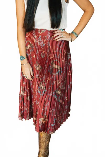 Tasha Polizzi Cierra Pleated Skirt In Red