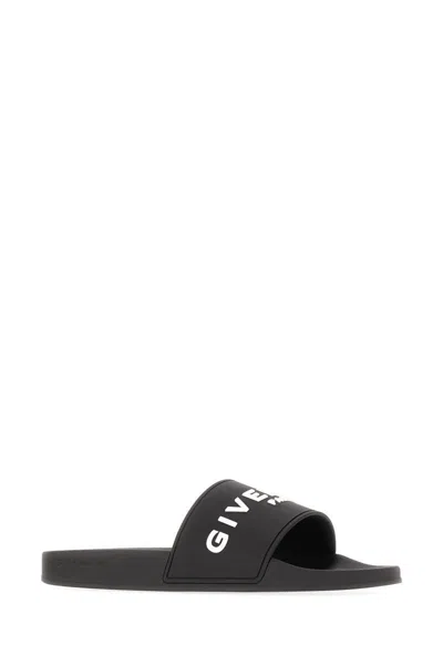 Givenchy Slide Sandal With Logo In Black