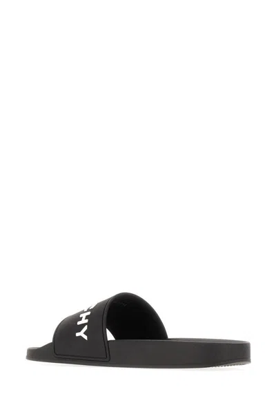 Givenchy Slide Sandal With Logo In Black