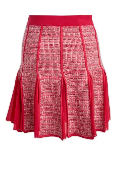 Elisabetta Franchi High-waisted Pleated Skirt In Red