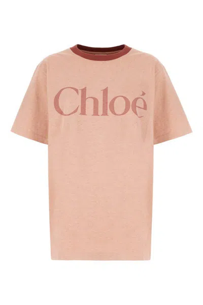 Chloé Pink Cotton T-shirt With Logo
