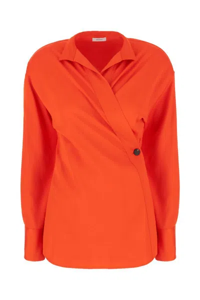 Ferragamo Shirt With Asymmetrical Closure Orange Women
