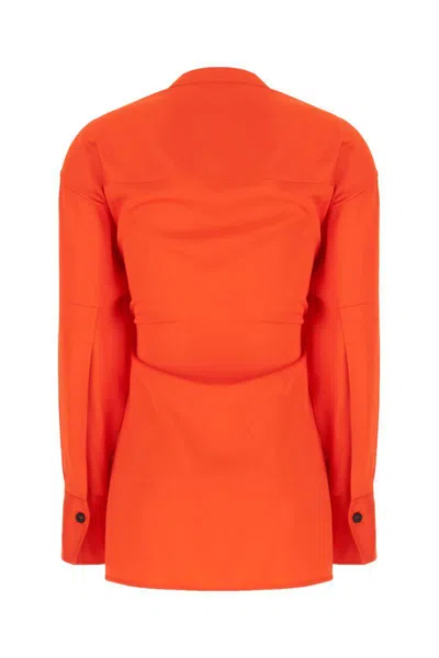 Ferragamo Shirt With Asymmetrical Closure Orange Women