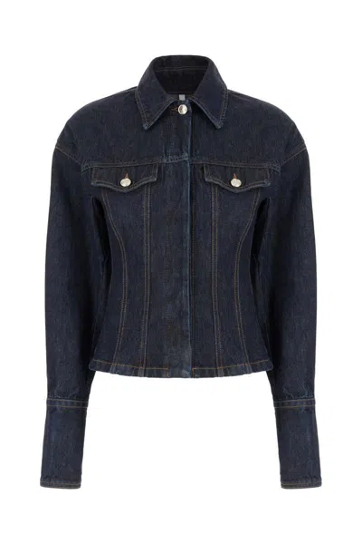 Sportmax Denim Jacket With Chest Pockets And Contrast Stitching