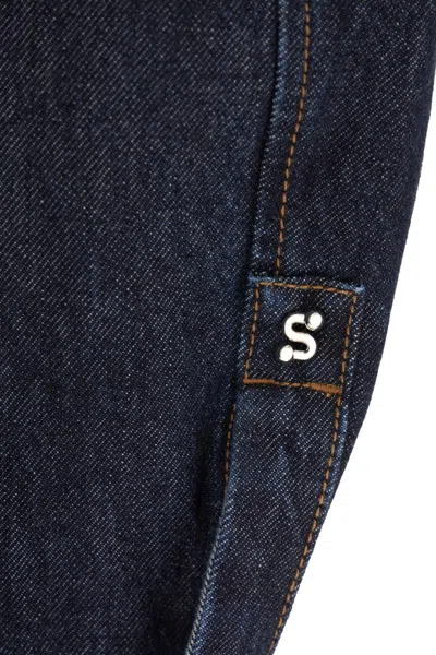 Sportmax Denim Jacket With Chest Pockets And Contrast Stitching