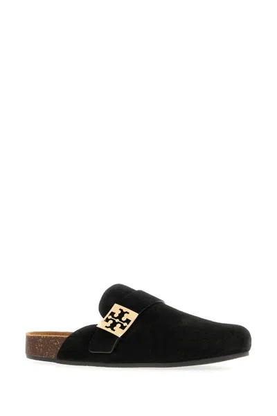 Tory Burch Mellow Suede Buckle Slide Mules
