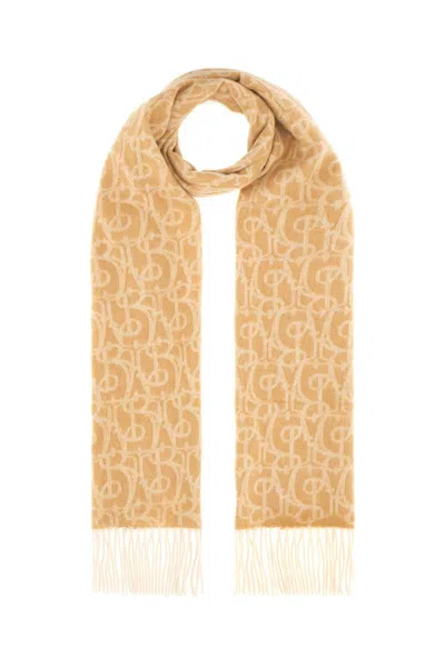 Burberry Cashmere Scarf With Soft Texture And Fringe Detail In Neutral