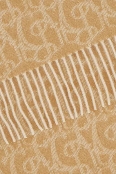 Burberry Cashmere Scarf With Soft Texture And Fringe Detail In Neutral