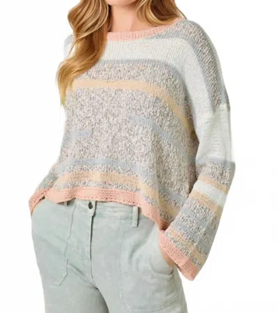 Mystree Spring Mix Sweater In Ivory/coral