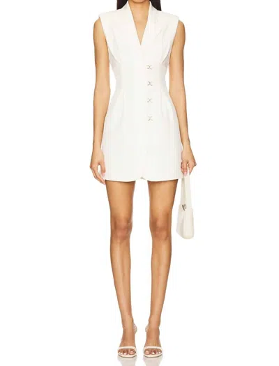 Amur Ava Cady Open-back Blazer Mini Dress In White