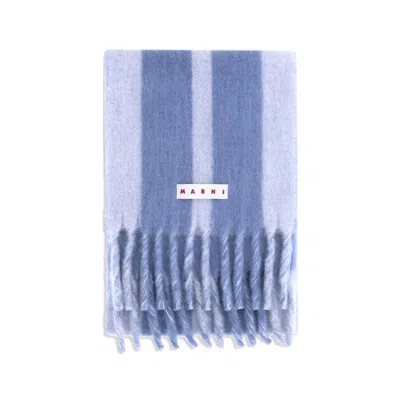 Marni Men Wool Scarf In Blue