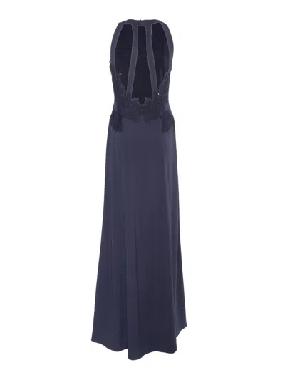 Alberta Ferretti Maxi Dress With Exquisite Cut-out Details In Blue