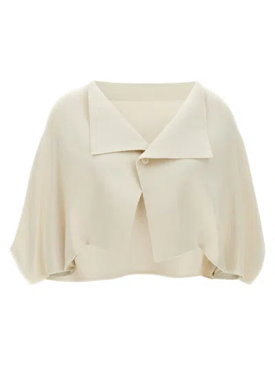 Issey Miyake Campagne Cardigan In White