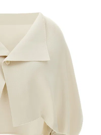 Issey Miyake Campagne Cardigan In White
