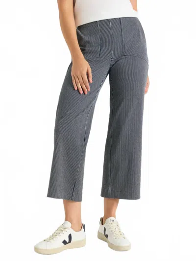 Nic + Zoe All Day Stripe Wide-leg Jean In Blue Multi In Gray