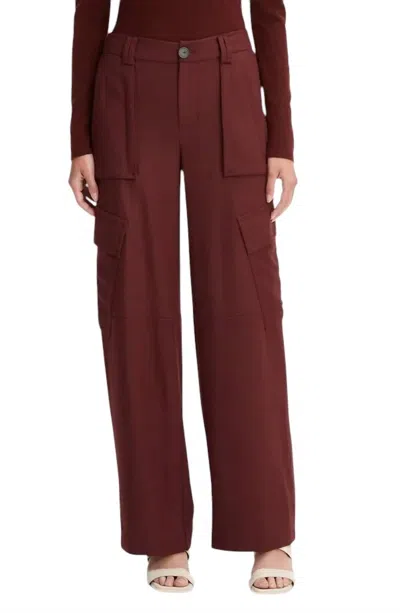 Vince Raver Flannel Wide Leg Cargo Pants In Cinnamon