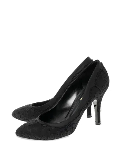 Pre-owned Dolce & Gabbana 90mm Lace Satin Pumps