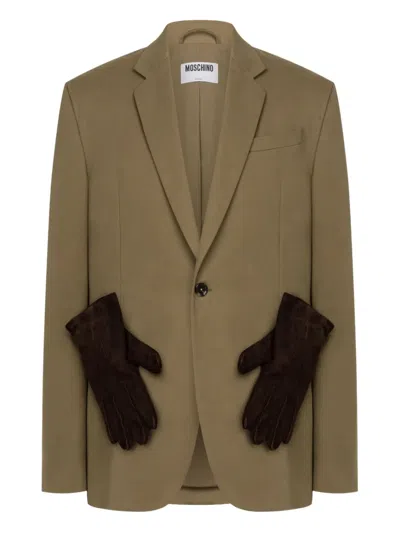Moschino Single-breasted Blazer In Brown