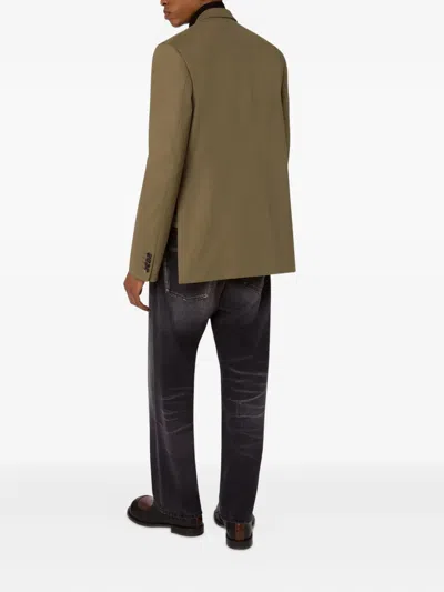 Moschino Single-breasted Blazer In Brown
