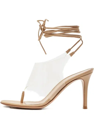 Pre-owned Gianvito Rossi 85mm Leather Lace-up Sandals