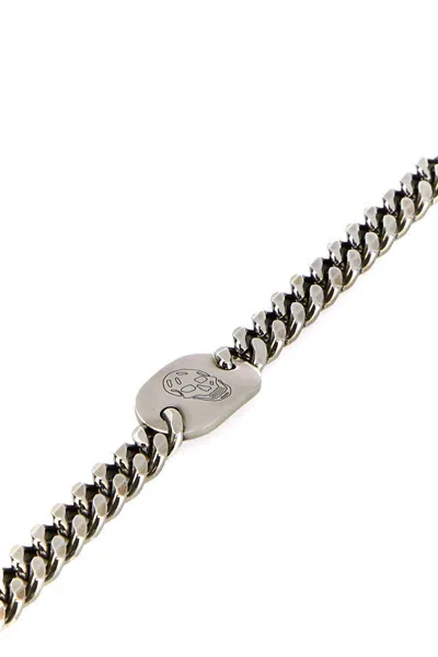 Alexander Mcqueen Silver Metal Bracelet In Metallic