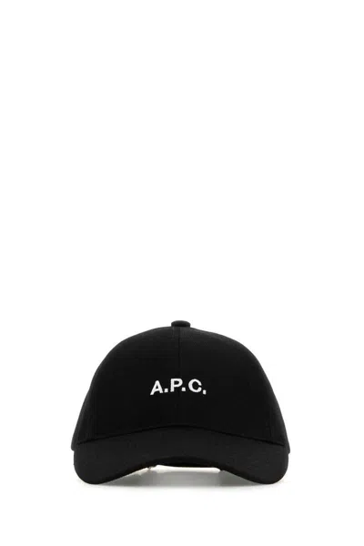 Apc A.p.c. Black Stretch Cotton Charlie Baseball Cap In Black