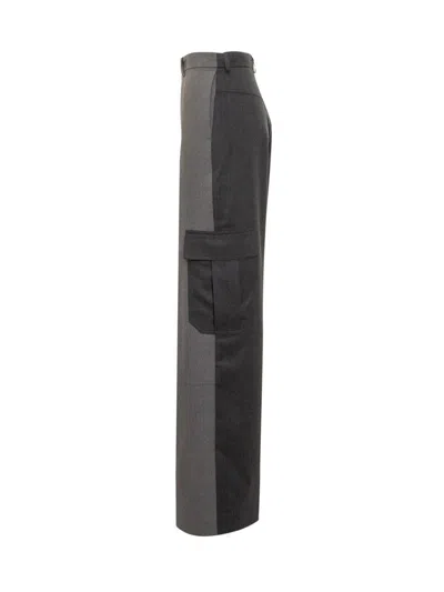Stella Mccartney Mixed Flan Trouser In Gray