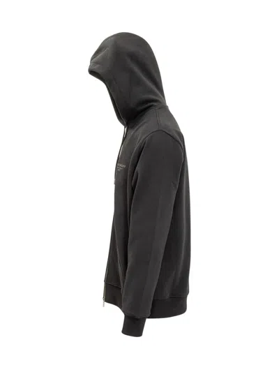 Givenchy Relaxed-fit Black Zip-up Hoodie With Drawstring Hood In Black