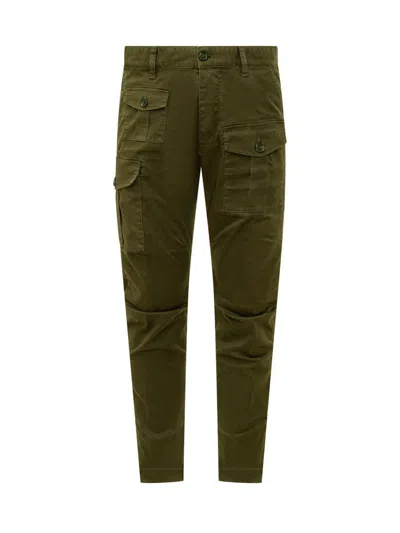 Dsquared2 Mens Green Sexy Slip-pocket Regular-fit Tapered-leg Stretch-cotton Trousers