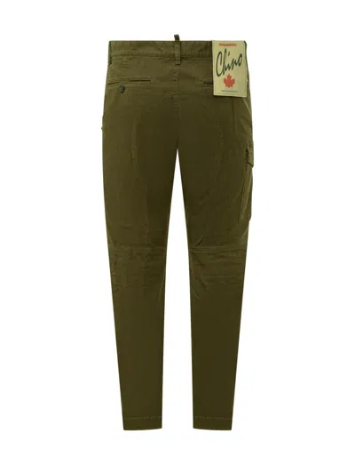 Dsquared2 Mens Green Sexy Slip-pocket Regular-fit Tapered-leg Stretch-cotton Trousers