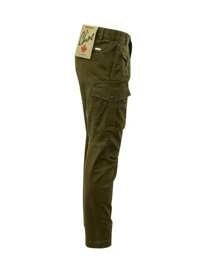 Dsquared2 Mens Green Sexy Slip-pocket Regular-fit Tapered-leg Stretch-cotton Trousers